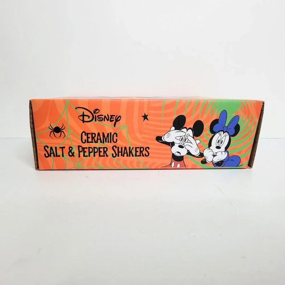 Mickey & Minnie Mouse Halloween Disney Iridescent Ghost Salt Pepper Shakers NEW